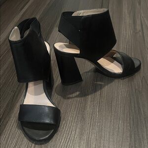 Stuart Weitzman Black Block Heel Sandals